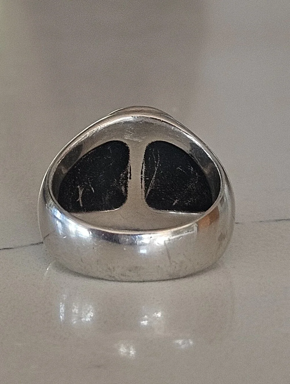 Retired James Avery Heavy Mens Silver Cross Signet Ring Size 11
